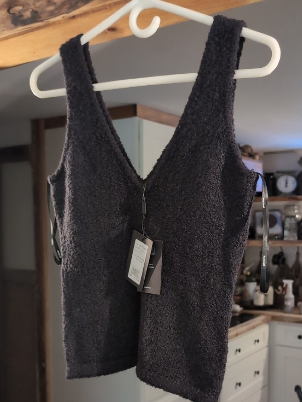 NAADAM Luxe Boucle Knit Cami in Lead Gray